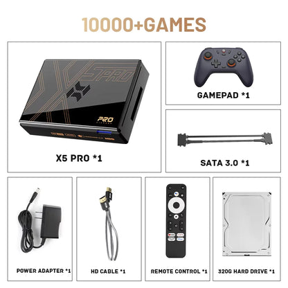 Kinhank Retro Video Game Consoles Super Console X5 PRO Plug and Play 320G/4TB with 16000 Games for PS2/WII/SS/DC/N64