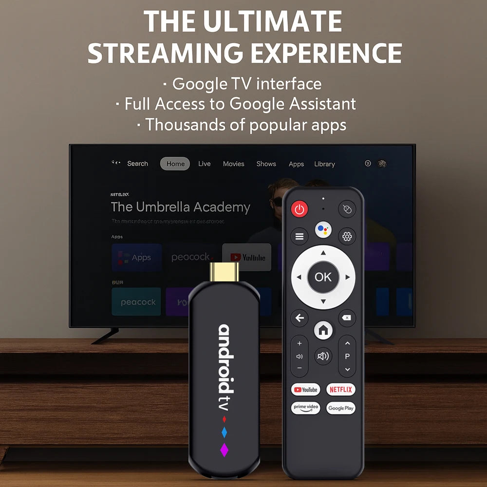 Amlogic S905l3 Android 14.0 H96 Max TV Stick Quad Core 4K Video WiFi Voice Assistant Remote 2GB 16GB Media Player Smart TV Box