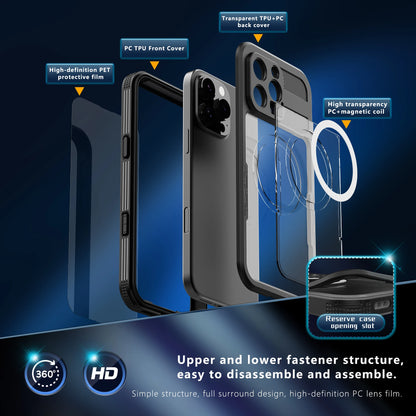 360 Degree Fully Protected Shock, Dust, and Snow Resistant IP68 Waterproof Phone Case Suitable for iPhone 16 Pro Max