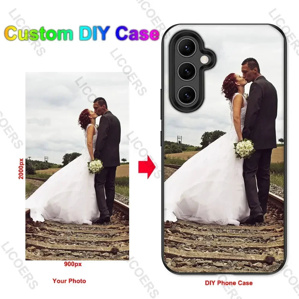 Custom Case for Samsung Galaxy S26 S25 Ultra Plus A56 A26 A36 A55 A54 A16 A15 Cover DIY Photo Name Letter Print Soft Shell Funda