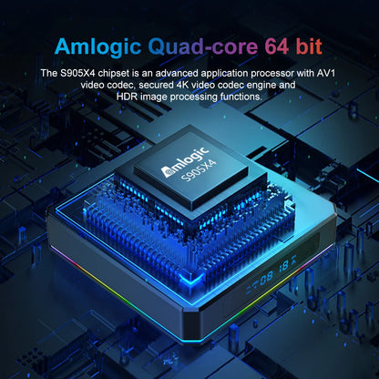 X96 X4 Smart TV Box Amlogic S905X4 Android 11 2.4/5G Dual Wifi 4G 32G 64G Support AV1 BT HD 4K 8K RGB Light Media Player TVBOX
