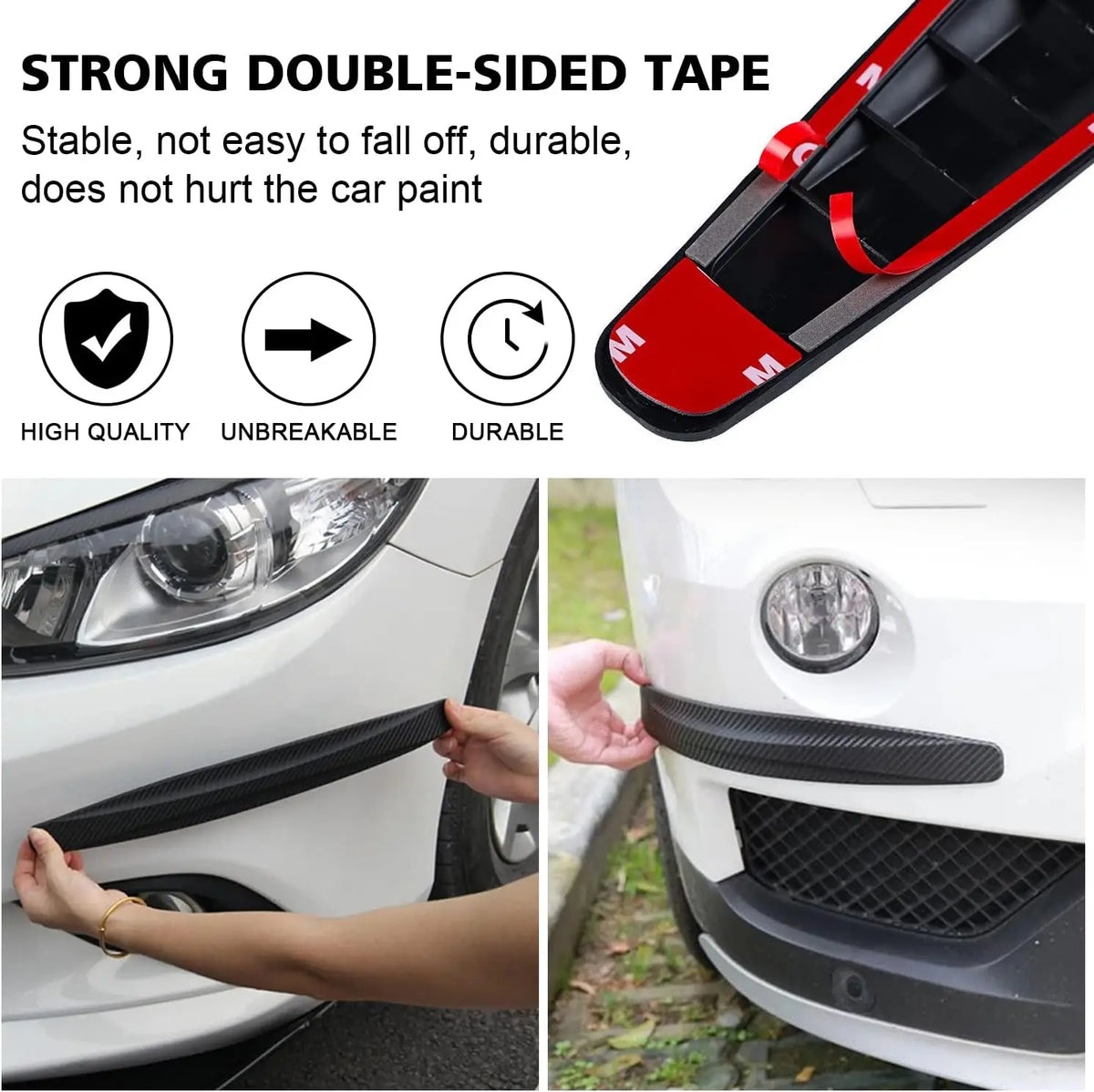 2pcs Bumper Anti-Collision Strip, Anti-Scratch Strip, Car Decorating Trim Car Door Protector Universal for Cars SUV Pickup Truck