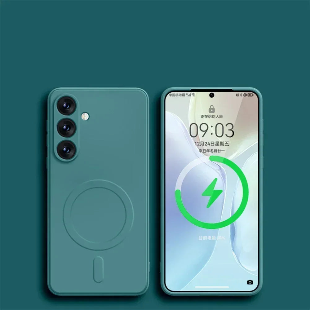 Original Liquid Silicone Magnetic Wireless Charge Case For Samsung Galaxy S26 S25 S24 S23 S22 Ultra For Magsafe Shockproof Cover