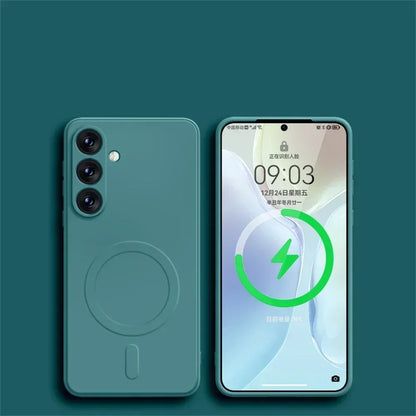 Original Liquid Silicone Magnetic Wireless Charge Case For Samsung Galaxy S26 S25 S24 S23 S22 Ultra For Magsafe Shockproof Cover
