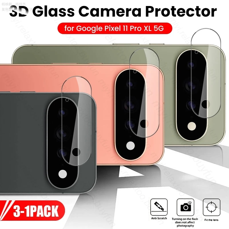 3-1Pcs 3D Clear Tempered Glass Curved Camera Protector for Google Pixel 11 Pro XL 5G Moblie Phone Lens Film Pixel11 Pixle 11Pro
