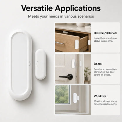 IP65 Tuya WiFi Door Window Magnetic Sensor Wireless Connection Smart Home Protection Waterproof Door Detectors Automation