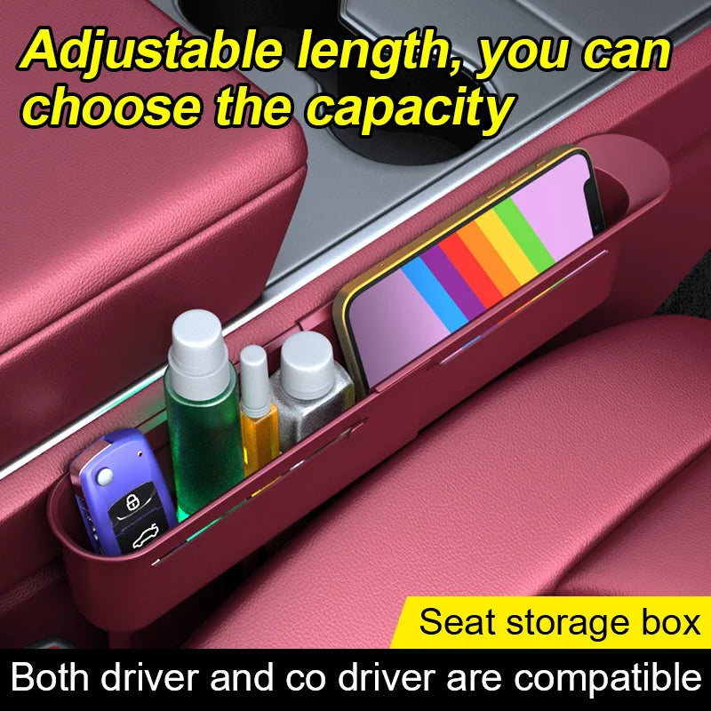 Car Seat Crevice Gaps Storage Box Seat Organizer Gap Slit Filler Holder For Wallet Phone Cigarette Slit Pocket Car Storag Box