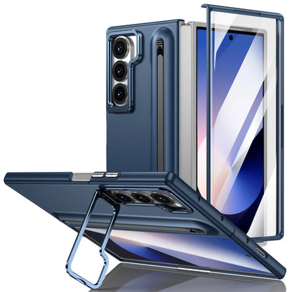 Lens Holder Stand Tempered Glass Film Phone Case for Samsung Galaxy Z Fold 8 Ultra 7 6 5 4 3 Hinge Protection Shockproof Cover