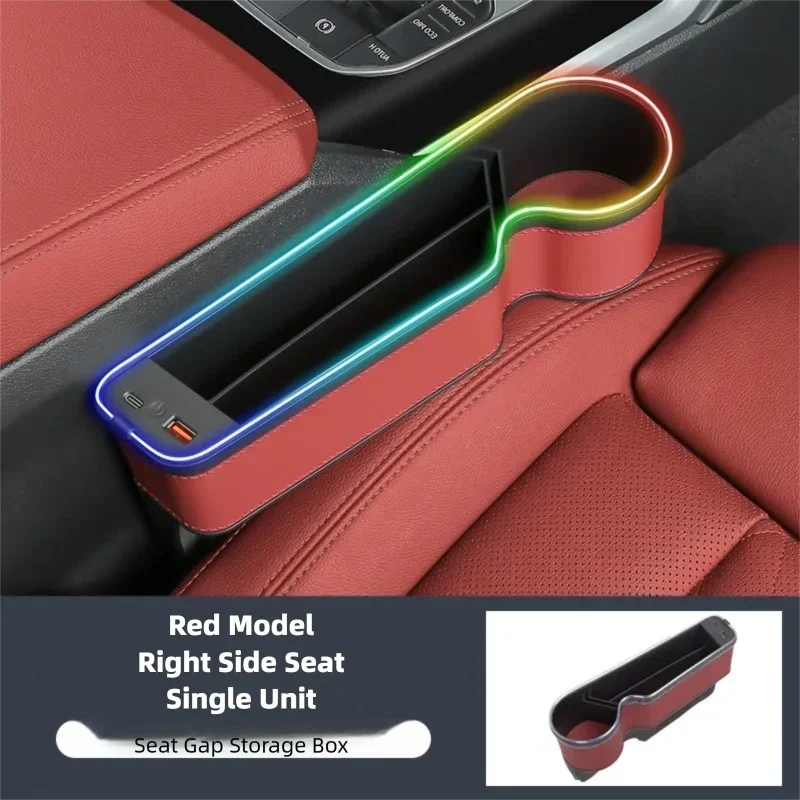 7 Color Led Car Seat Gap Filler Organizer Car Seat Pocket Gap Filler, Car Gap Organizer Storage Console Side Seat Gap Filler