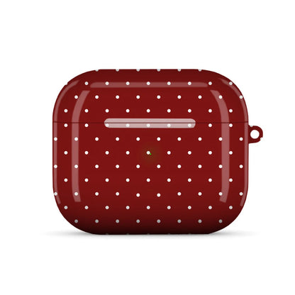 Couture Brown Burgundy Shockproof Protective Glossy HD Hard PC Cover Case For AirPods Earphone 1 2 3 Pro Pro2 With Metal Hook