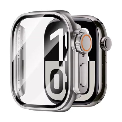 for Apple Watch Case 46mm 45mm 44mm 42mm 46/40/38mm Screen Protector PC Cover+Glass Series 12 11 10 9 8 7 SE Instantly To Ultra