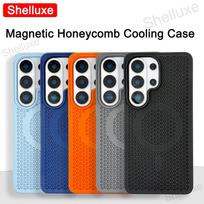 S26 Ultra Cooling Magnetic Case Shelluxe Breathable Mesh PC Hard Cases For Samsung Galaxy S26 S25 S24 S23 S22 Plus Ultra Cover