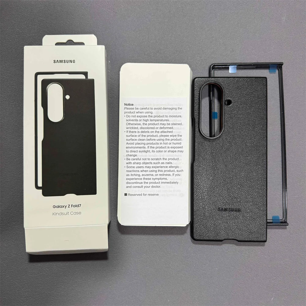 Original Leather Case For Samsung Z Fold 7 5G Slim Shockproof Back Cover Bumper For Galaxy Z Fold 7 6 Leather Mobile Phone Shell