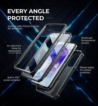 Dexnor Case For Samsung Galaxy A55 Case 6.6 inch Full Body Rugged Cover with Camera Cover & Built-in Screen Protector Kickstand