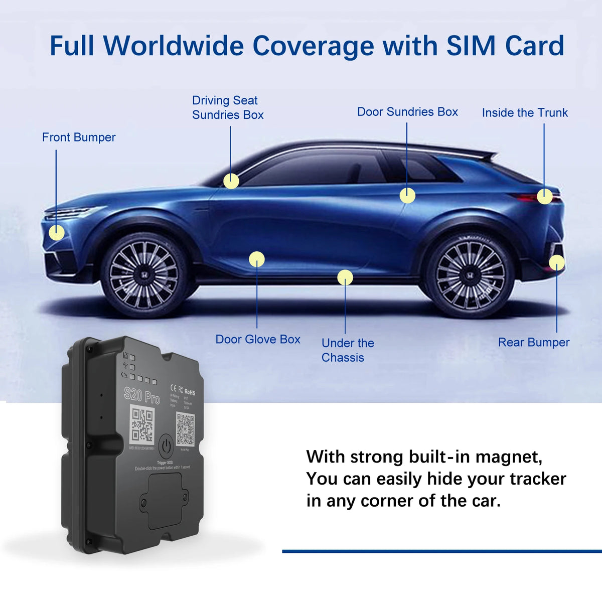 4G GPS Live Tracker Magnetic for Cars Luggage Motorcycles Tracking Device