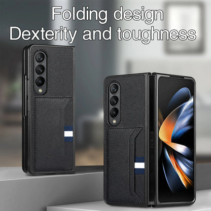 Leather Card Slot Folding Case for Samsung Galaxy Z Fold 8 ultra 7 6 5 4 fold8 fold7 fold6 fold5 Fold3 Fold4 Fold 3 2 Fold2 Capa