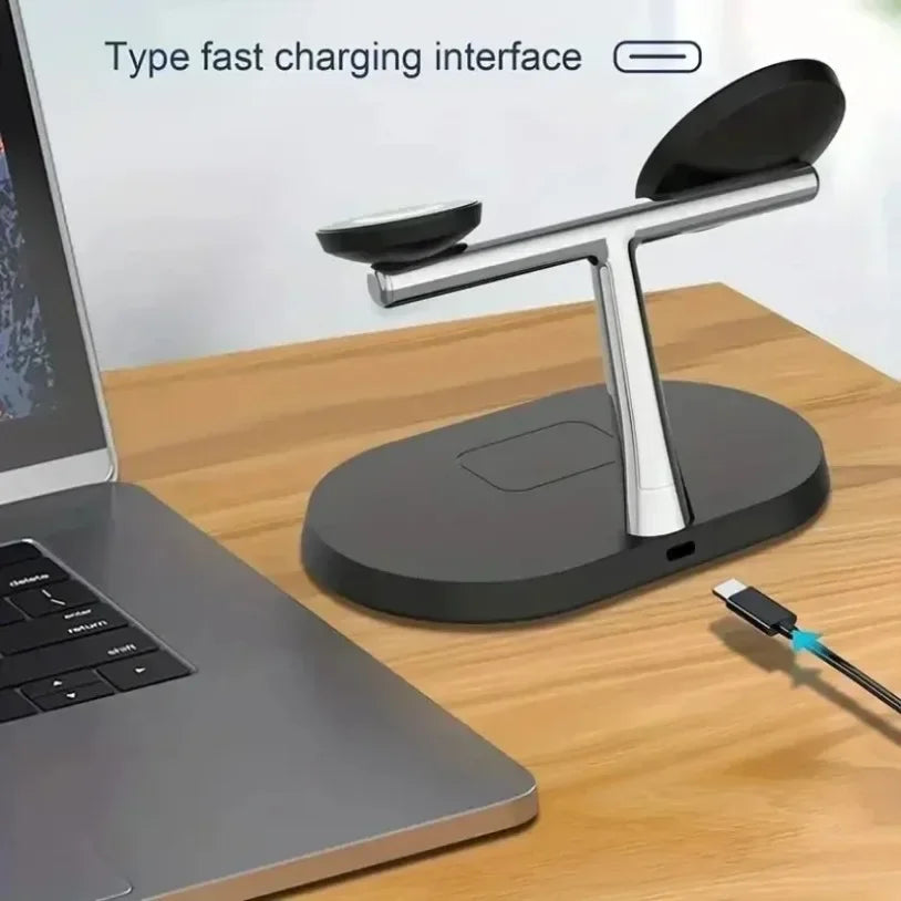 3 In 1 Opansten Magnetic Wireless Charger Stand For iPhone 17 16 15 14 13 12 Pro iWatch 10 9 Airprods 4 3 Fast Charging Station