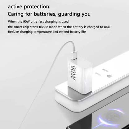 90W USB Fast Charger for Xiaomi 15 14 13 12 11 10 Ultra Note 12T 13 Pro Turbo Quick Charge Type C USB Charging Cable