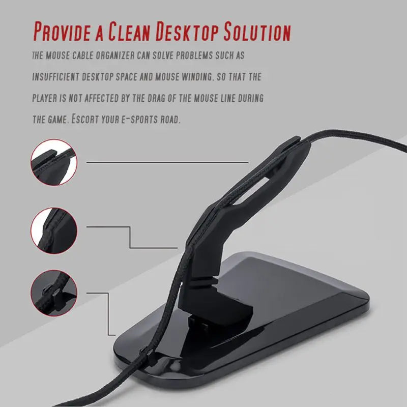 Mouse Cable Clamp Mouse Bungee Cable Holder Clip Data Line Cord Fixer Organizer for Desktop Computer Games
