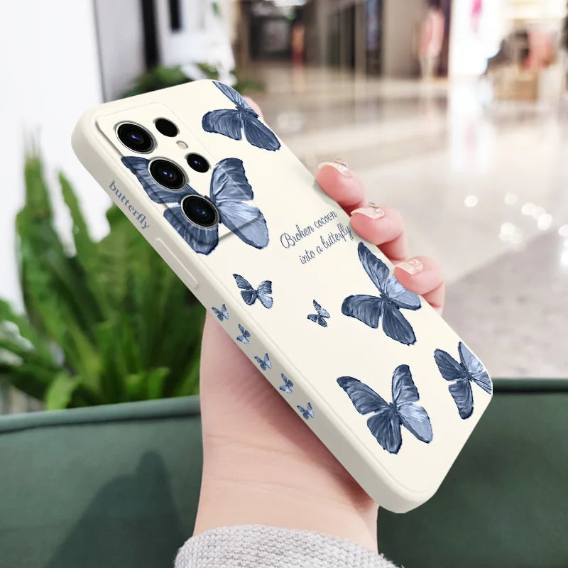 Little Butterfly Phone Case For Samsung Galaxy S24 S23 S22 S21 S20 S10 S10E S9 Ultra Plus FE Note 20 Ultra 10 9 Plus Cover