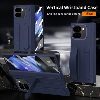 For Google Pixel 9 10 11Pro Fold Swivel 180° Folding Wristband Stand Hinge 3-in-1 Full Lens Protection Drop Resistant Phone Case