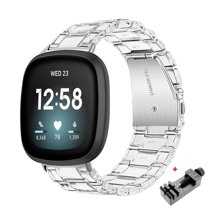 Newest Transparent Resin Strap for Fitbit  Versa 3 4 Lite Sense for Fitbit Versa2 Smartwatch Bracelet Watchband Accessories