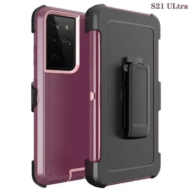Armor Otter Case for Samsung Galaxy S26 S23 S22 S21 S20 S24 Ultra A17 A07 S25 edge Heavy Duty Shockproof +Belt Clip Box Case
