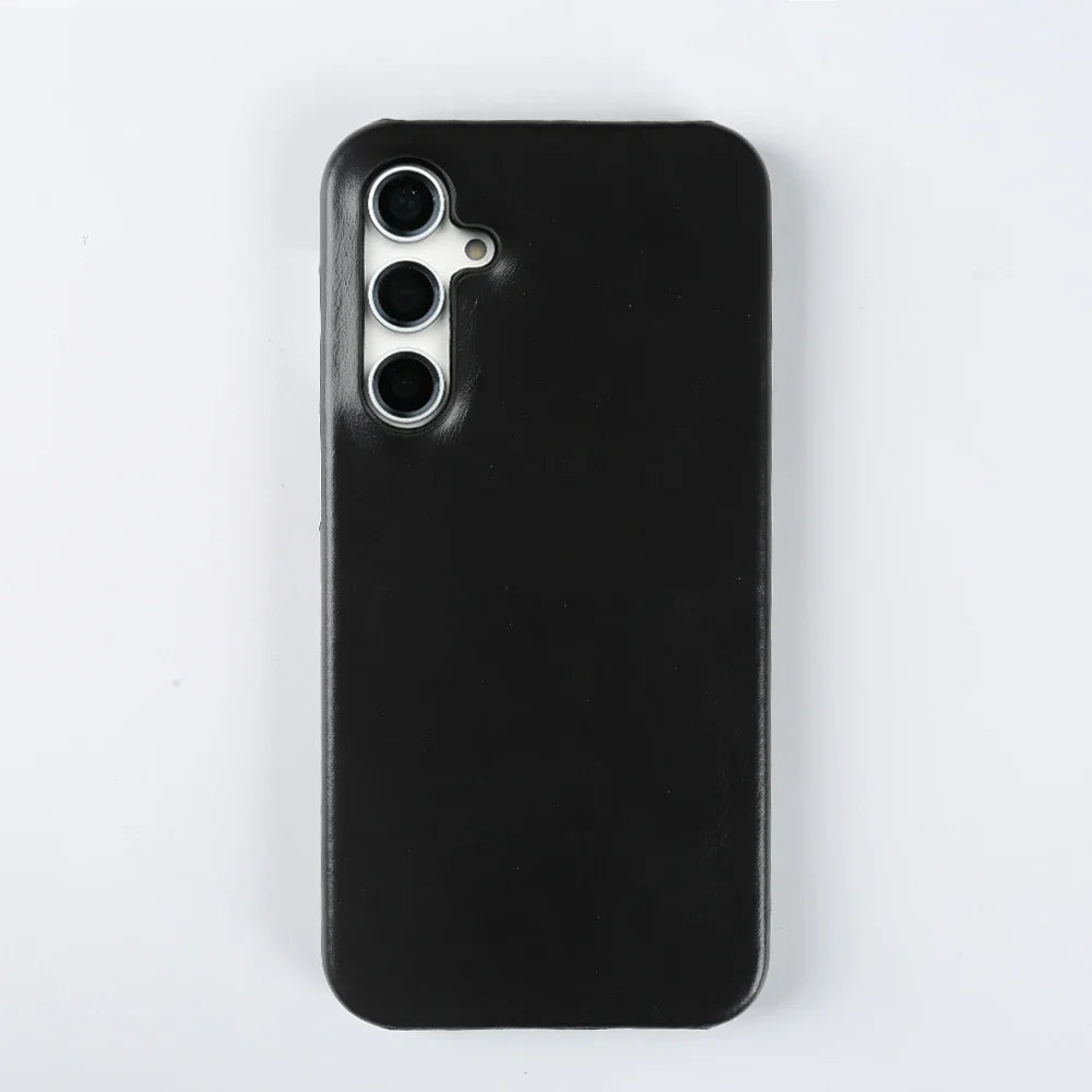 Handmade Genuine Leather Case For Samsung Galaxy S23 FE S20 S20FE 5G S22Plus S21 Aesthetic Vintag Pattern Phone Shell Back Cover