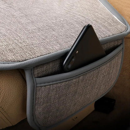 Car Breathable Flax Seat Cover Universal Front Seat Anti Dust Anti Scratch Protector Cushion Covers For Car Interior Accessories