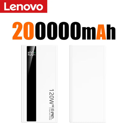 Lenovo 500000mAh High Capacity PowerBank 120W Super Fast Charging Portable External Battery Powerbank for iphone Samsung Huawei