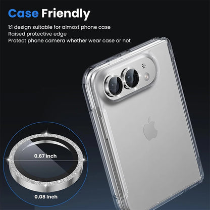 Camera Lens Protector for iPhone DUO Diamond Glitter Metal Camera Protective Film for IPhone DUO 18 Fold Lens Glass Cover﻿