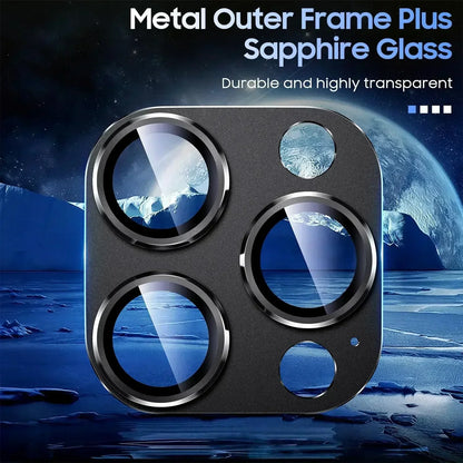 Titanium Black Metal Glass Camera Lens Screen Protector, Protection Cover For IPhone 15 16Pro Max, 14 Plus, 16, 15 Pro, 14Pro