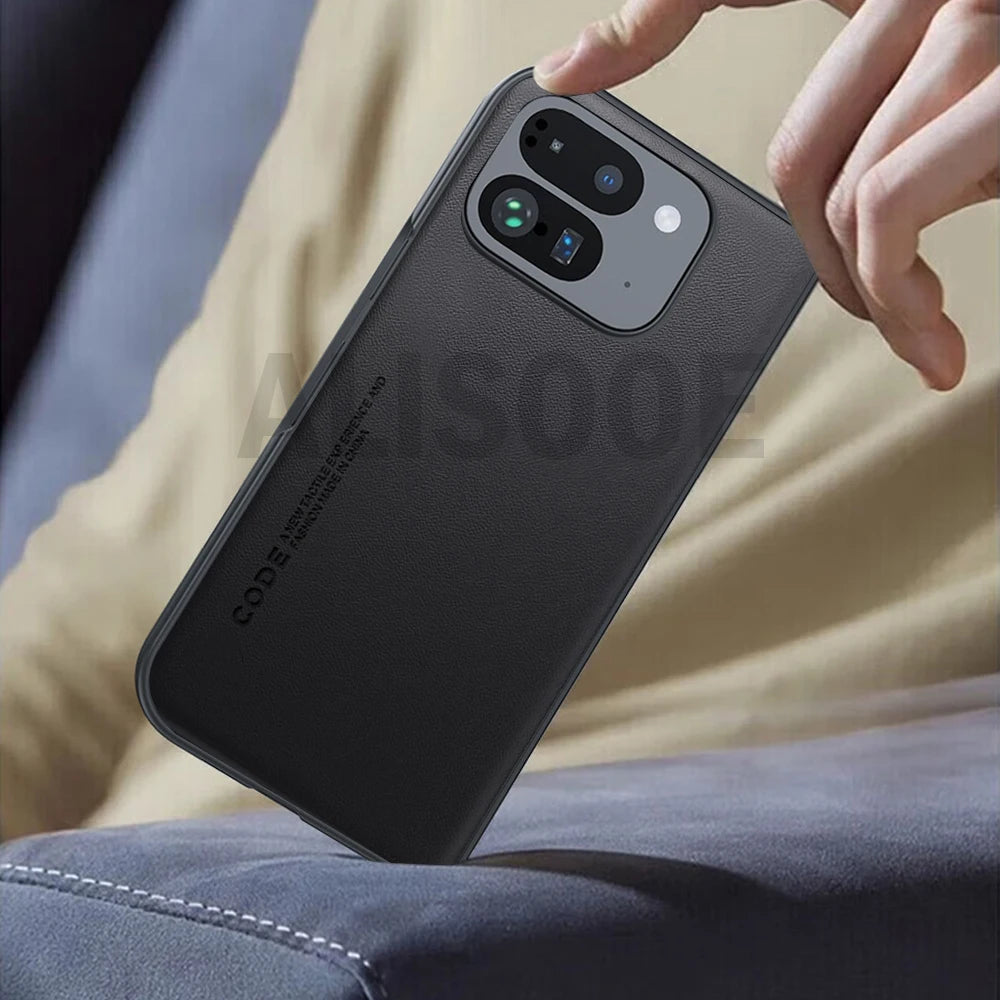 Luxury PU-Leather Capa for Google Pixel 9 Pro Fold Case Full Protective Phone Cover for Pixel 9 Pro Fold Shockproof Funda