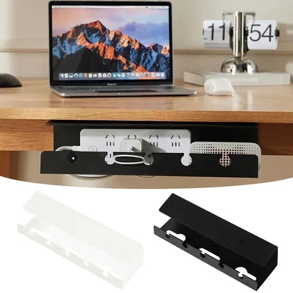 1PC Under Desk Cable Management Cable Tray Under Desk With Clamp Power Strip Cord Holder No Drilling Sturdy Spacious supplies