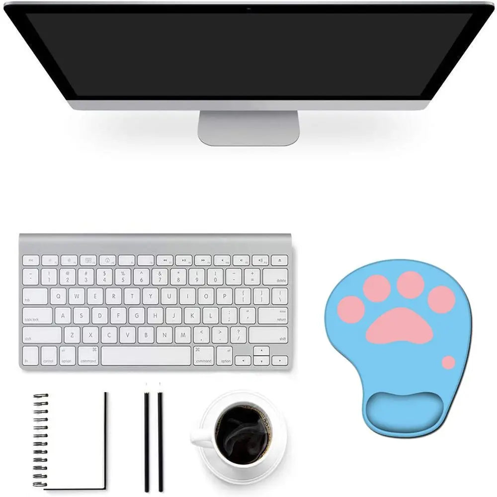 Cute Cat Paw Wrist Rest Mouse Pad Silicone Ergonomic Hand Support Mouse Mat Non Slip Comfortable Gaming Mousepad