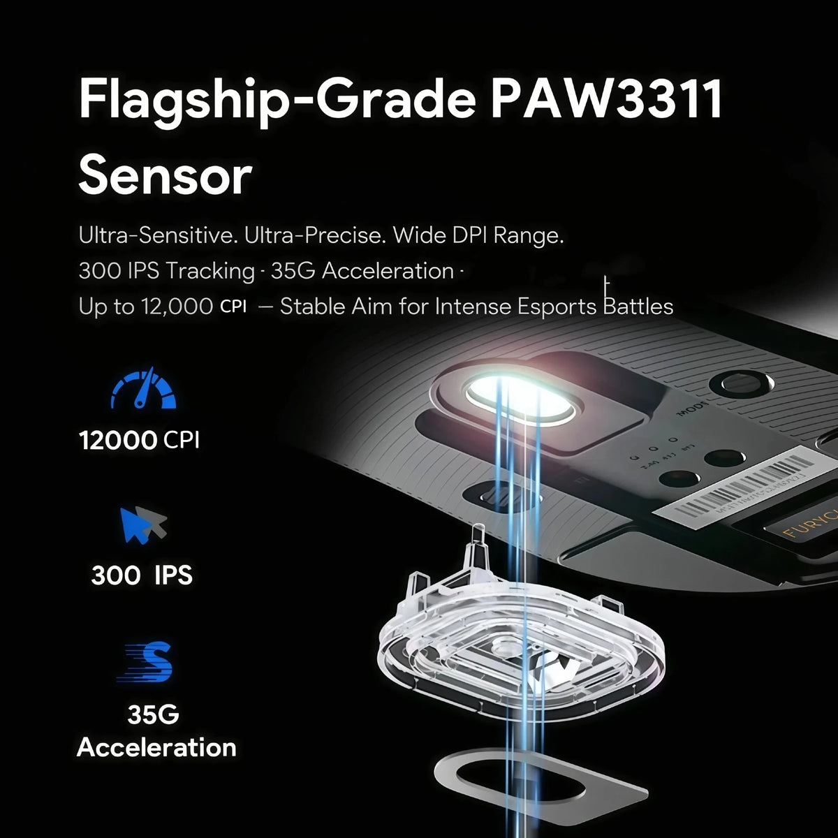 59g/64g Lightweight Wireless Gaming Mouse 12000DPI PAW3311 Triple Mode RGB Magnetic Charging Dock LED Display Rechargeable Gaming Mice