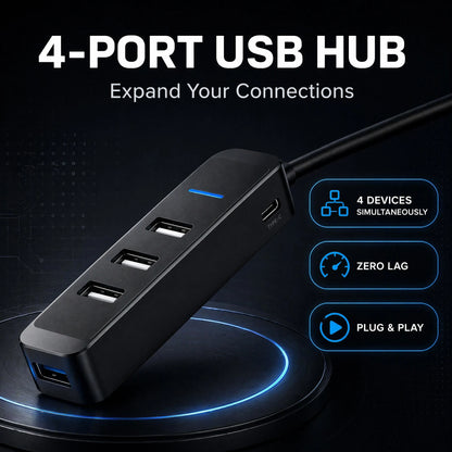 4 Port USB 2.0 Hub 5V 2A Powered USB Splitter 1M 3M 5M 10M 15M Long Cable Multi USB Port Extender for Laptop External Hard Drive