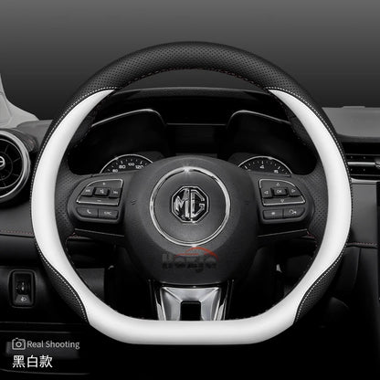 Leather Car Steering Wheel Cover for MG 3 5 One ZX RX5 ZS EHS HS PHEV Luxury Hybrid 2025 2026 Accessories