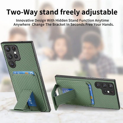 Foldable Kickstand Cards Solt Wallet Case For Samsung Galaxy S24 Ultra S23 S22 Plus S21 FE A14 A24 A34 A54 A15 A05 A55 A35 Bag