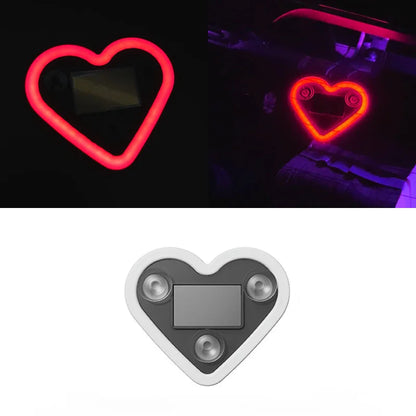 SEAMETAL Universal Car Solar Heart-shaped Light Car Window LED Peach Heart Atmosphere Lamp for Car Exterior Interior Decoration