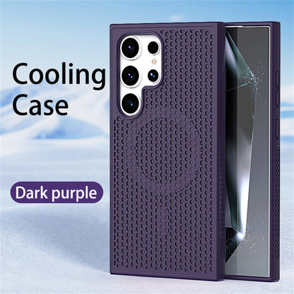 Silicone Honeycomb Cooling Magnetic Case For Samsung Galaxy S26 S25 S24 S23 Ultra S22 Plus PFor Magsafe Heat Dissipation Cover