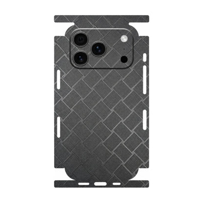 Full Wrap Faux Leather 3D Embossed Back Skin for iPhone 17 16 15 14 13 Pro Max Anti Scratch Rear Protective Film Sticker