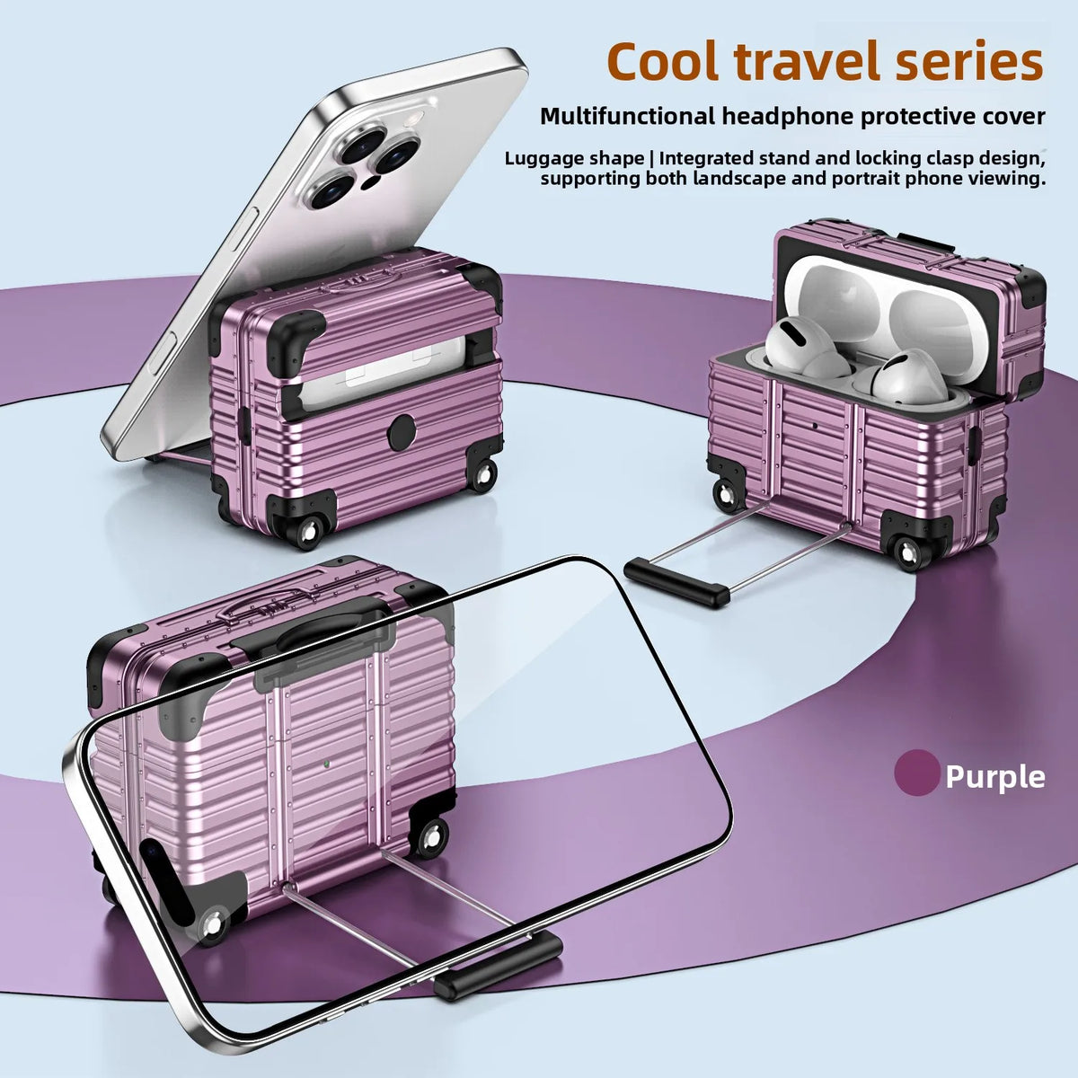 Fashion Luggage Suitcase For Airpods 4 Pro3 Pro2 Trendy Protective Case For Airpods pro Drop-proof Headphone Case