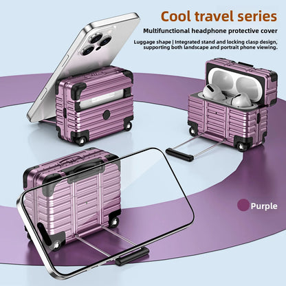 Fashion Luggage Suitcase For Airpods 4 Pro3 Pro2 Trendy Protective Case For Airpods pro Drop-proof Headphone Case
