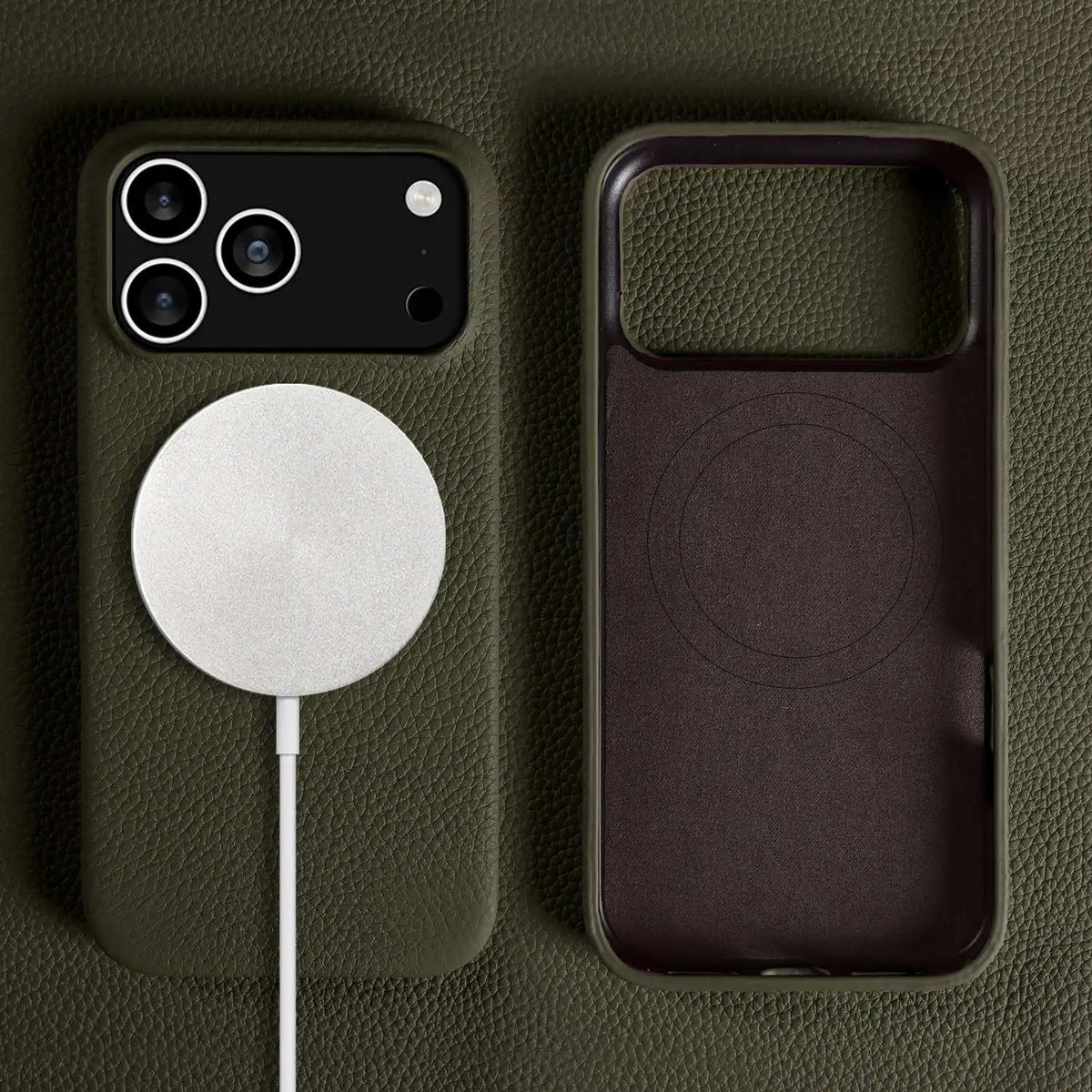 Luxury Magnetic Genuine Leather Case For iphone 17 Pro Max 16 15 14 13 12 11 for Magsafe Full Covered Phone Cases Back Cover