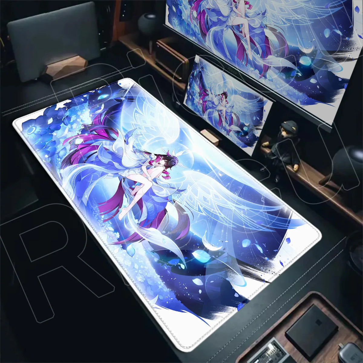 Kawaii Genshin Impact Columbina Mouse Pad Gaming Locking Animal Edge Big Computer Game Large Rubber Art Mousepad Laptop Desk Mat