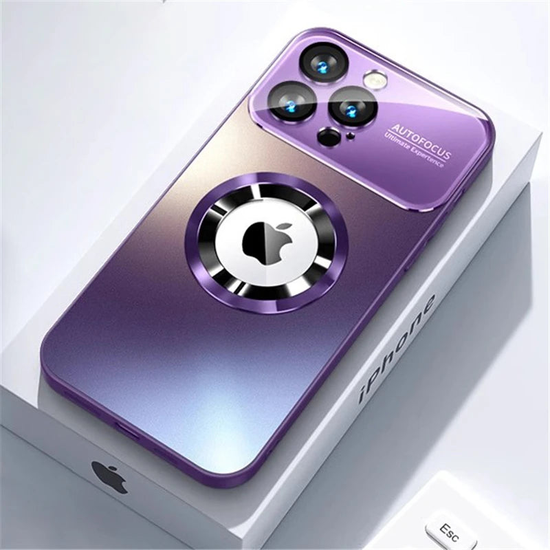 Luxury Titanium Metallic Color Matte Magnetic Case for iPhone 17 16 Pro Max 15 14 Plus 13 12 For Magsafe Wireless Charge Cover