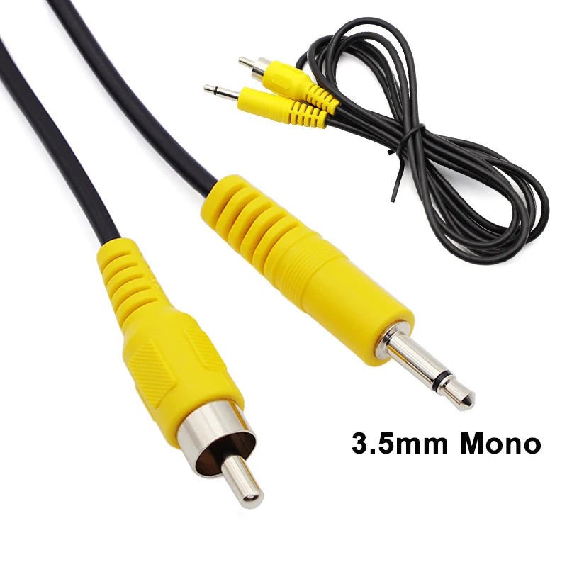 1.5M Aux Audio Cable 3.5mm Mono Male Plug Jack to Single RCA Male AV Audio Video Cable Connector Adapter for Laptop MP3/MP4