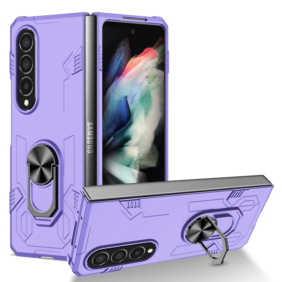 For Z Fold4 Fold3 Case Samsung Z Fold 2 1 Anti Impact Shockproof Anti Scratch Mecha Cover Case Black Green Blue