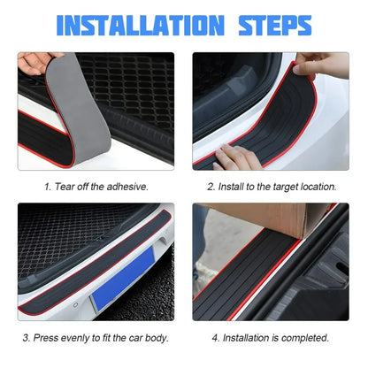 Car Trunk Sill Protector, Rear Bumper Guard, Tailgate Threshold Strip, Silicone Anti - Collision & Scratch Protection for Auto
